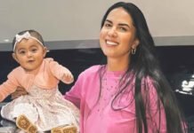 Graciele Lacerda e a filha Clara embarcam para acompanhar Zezé em turnê: ‘Indo ali’