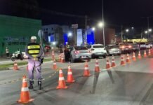 Lei Seca termina com três presos por embriaguez e 36 veículos removidos em Várzea Grande