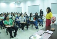 Procuradoria da Mulher leva oficina Entre Pedras e Balões para colaboradoras de hospital e maternidade