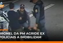 Veja Vídeo – Coronel da PM é flagrado agredindo ex-esposa e policiais imobilizam mulher ; veja