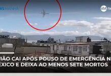 Veja Vídeo – Avião cai após pouso de emergência no México e deixa ao menos sete mortos; veja