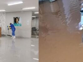 Vídeo – Temporal causa alagamento em UPA e hospital de Cuiabá