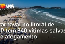 Veja Vídeo – Bombeiros salvam 340 pessoas de afogamento no litoral de São Paulo durante o Carnaval