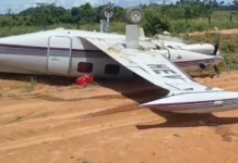 Avião bimotor com 4 pessoas cai no interior; táxi aéreo