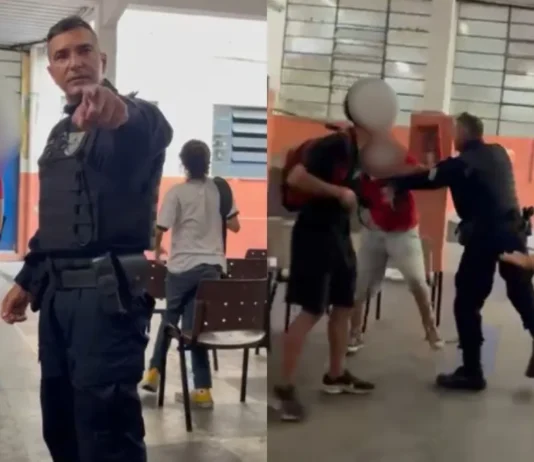 Veja Vídeo – PM agride estudantes com socos e tapas dentro de escola no Rio; veja