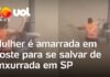 Veja Vídeo – Chuva em Sorocaba: Mulher é amarrada em poste para se salvar de enxurrada; veja