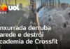 Veja Vídeo – Enxurrada derruba parede e destrói academia de Crossfit em São Paulo; veja