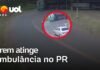 Veja Vídeo – Ambulância é arrastada por trem e 4 pessoas ficam feridas no Paraná; veja vídeo