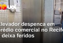 Veja Vídeo – Elevador despenca em prédio comercial no Recife e deixa feridos; veja o que aconteceu