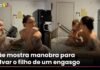 Veja Vídeo – Mãe mostra manobra para salvar o filho de um engasgo e viraliza; veja