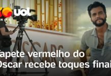 Veja Vídeo – Tapete vermelho do Oscar recebe toques finais com expectativa por O Agente Secreto e Wagner Moura