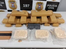 Dupla é presa transportando 18 quilos de maconha e 3 quilos de cocaína em Matupá