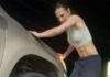 Veja Vídeo – Mulher viraliza ao tentar trocar pneu de carro sozinha; veja desfecho