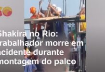 Veja Vídeo – Trabalhador morre após acidente durante montagem de palco de Shakira no Rio