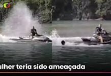 Homem é acusado de derrubar companheira de moto aquática no litoral de SP; veja vídeo