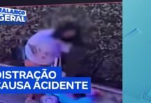 Veja Vídeo – Bebê de 1 ano se machuca após babá se distrair com celular durante passeio; veja