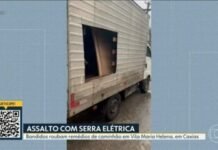 Veja Vídeo – Ladrões usam serra elétrica para arrombar caminhão e roubar medicamentos