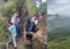 Veja Vídeo – Mulher fica ferida ao escorregar em pico a mais de 1,2 mil metros de altura; veja
