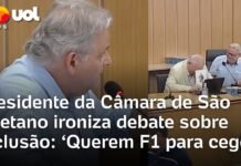 Veja Vídeo – Presidente da Câmara de São Caetano ironiza em debate: “Querem Fórmula 1 para cegos”