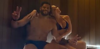 Hulk curte momento de relaxamento com a esposa em sauna, em casa: ‘Com meu amor’