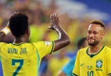 Show de Vini Jr. e retorno de Neymar: Brasil goleia Escócia e avança em 1º na Copa do Mundo