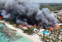 Veja Vídeo – Incêndio em resort de luxo no Caribe mata turista e desaloja hóspedes
