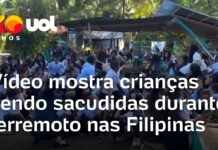Veja Vídeo – Crianças são sacudidas e telhado desaba durante terremoto nas Filipinas; veja