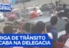 Veja Vídeo – Dono de academia quase atropela criança, foge e chama irmão armado para confusão