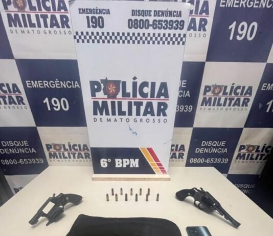 Dupla suspeita de homicídio é presa com armas e munições em Cáceres