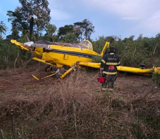 Avião agrícola cai em região de mata no interior do Estado