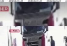 Veja Vídeo – Falha em elevador hidráulico faz cabine de caminhão cair sobre pai e filho; veja