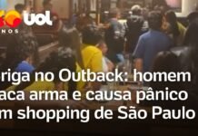 Veja Vídeo – Briga no Outback: Homem saca arma em confusão e causa pânico em shopping de SP