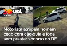 Veja Vídeo – Motorista atropela homem cego com cão-guia e foge sem prestar socorro no DF; veja
