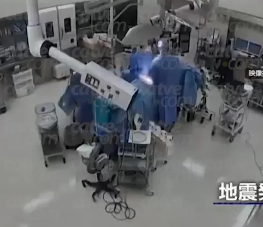 Veja Vídeo – Terremoto chacoalha sala de cirurgia e médicos protegem paciente no Japão; veja