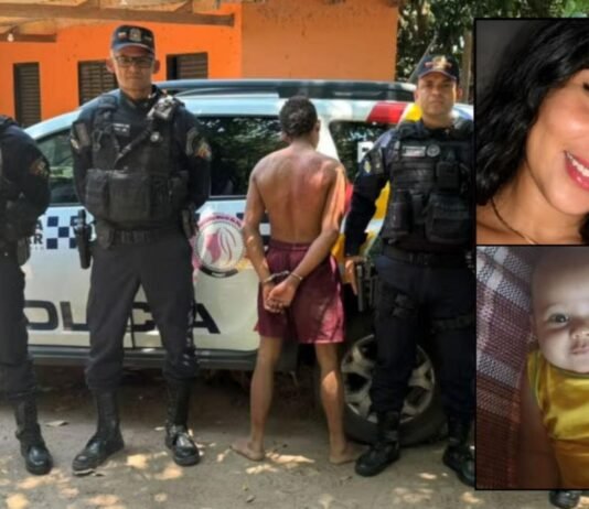 Homem mata a esposa e filho de 4 meses a facadas em MT; preso ao fugir