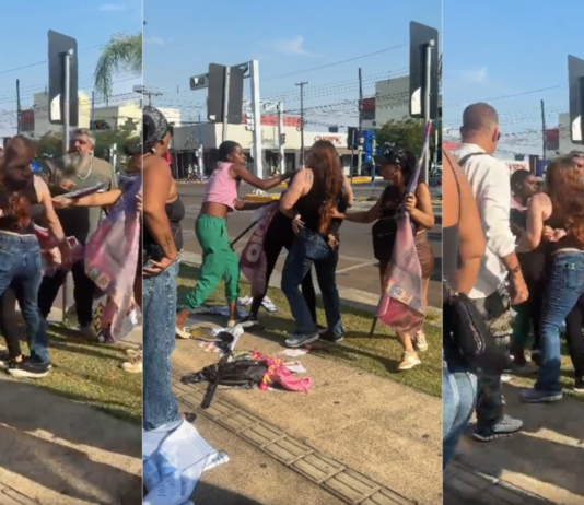 Vídeo – Panfletagem acaba em pancadaria e mordida entre lulistas e bolsonaristas